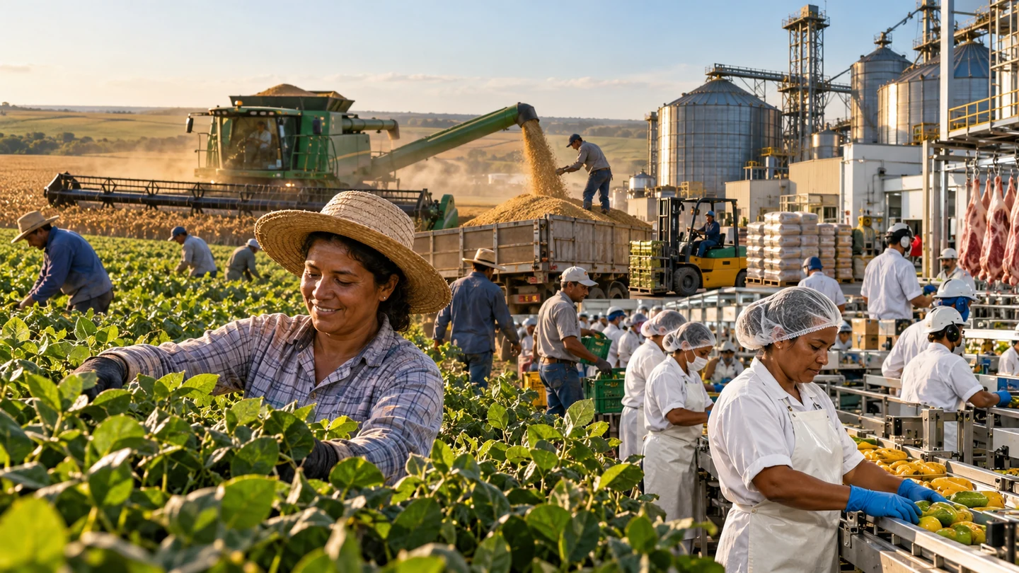 Imagem editorial representando: Agronegócio registra recorde de 28,4 milhões de ocupados no 2º trimestre de 2026
