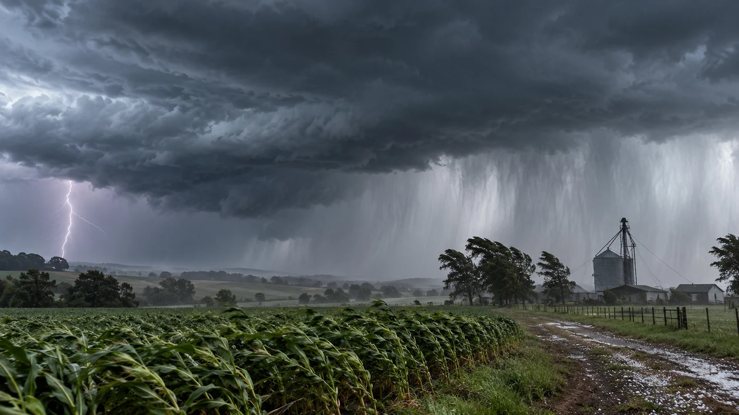 Imagem editorial representando: Alerta de tempestade com ventos de até 100 km/h é ampliado pelo Inmet