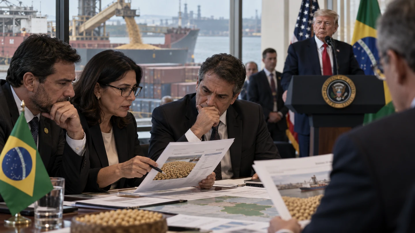 Imagem editorial representando: Alinhamento com Trump não garante vantagens comerciais ao Brasil, diz especialista