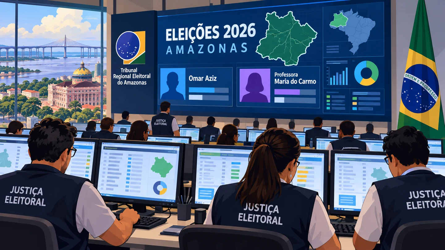 Imagem editorial representando: Eleições 2026 no Amazonas: veja a apuração do 2º turno para governador em tempo real