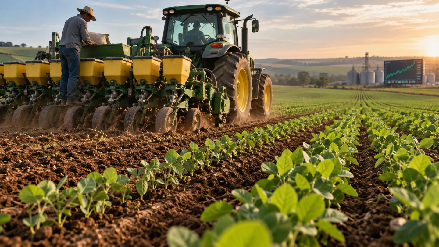 Imagem editorial representando: Plantio de soja é foco do produtor brasileiro; mercado apresenta reação? Confira os preços de hoje