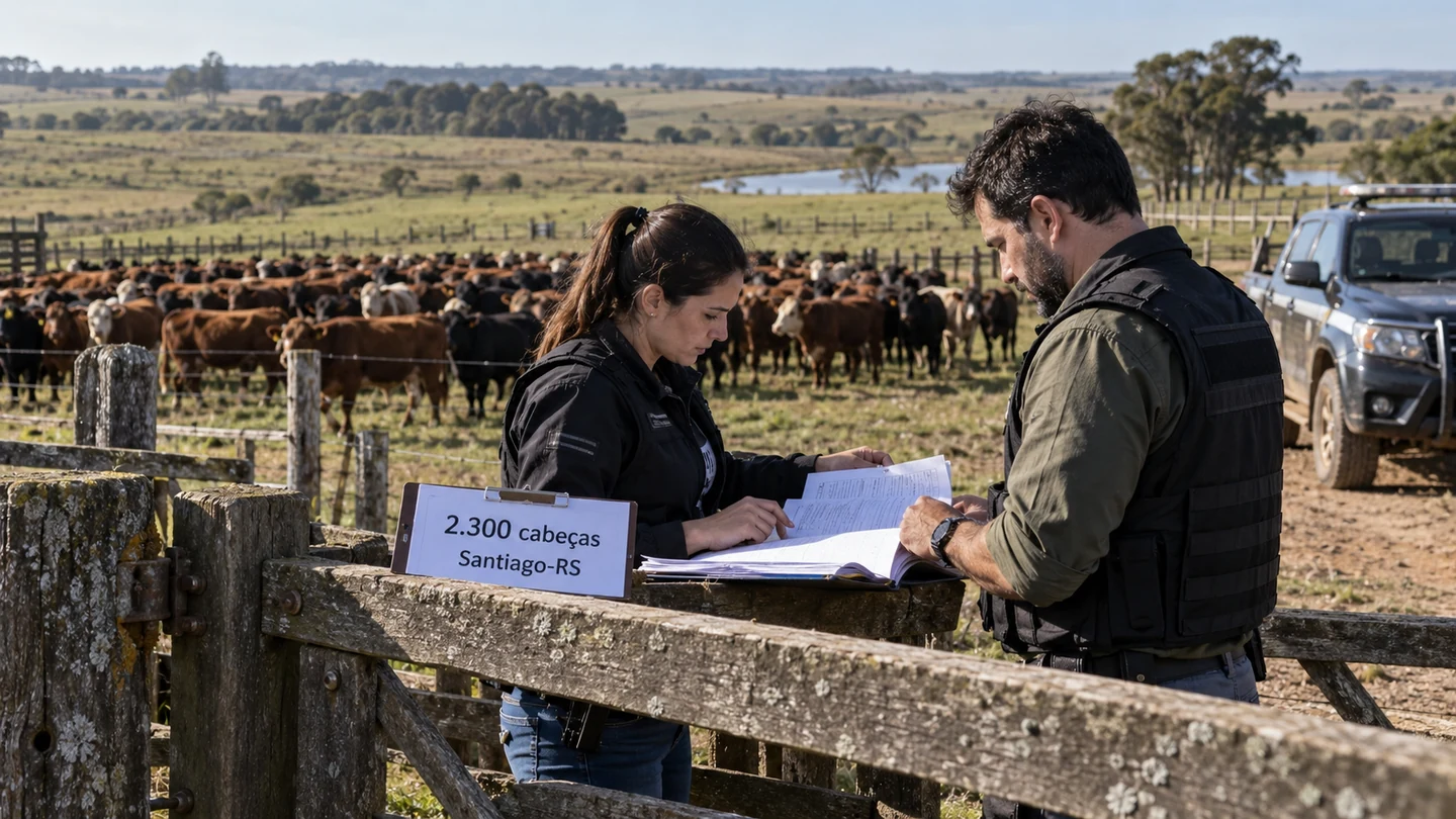 Imagem editorial representando: Polícia investiga desvio de 2,3 mil cabeças de gado no Rio Grande do Sul