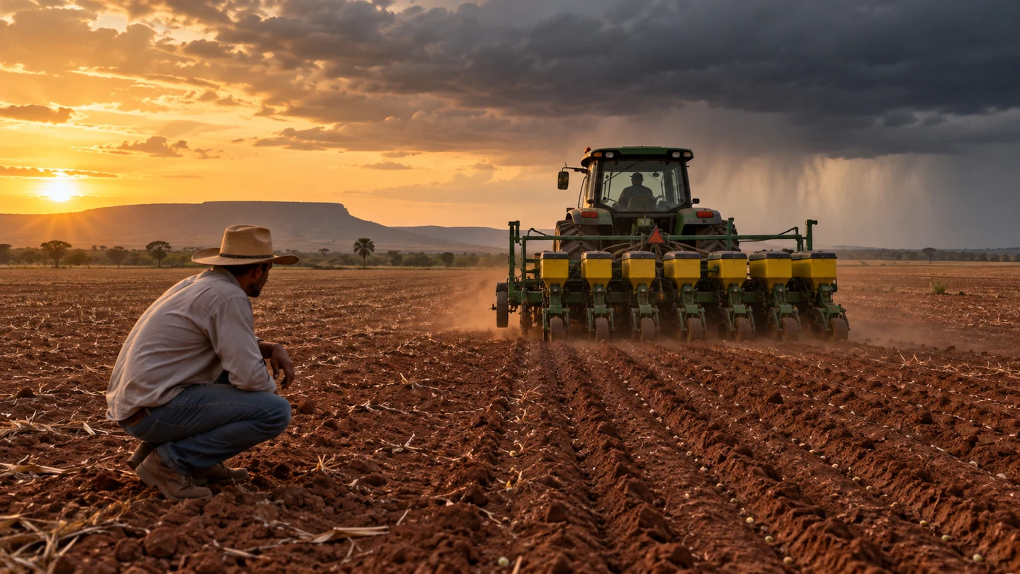 Imagem editorial representando: Região do Norte do Brasil já começa plantio de soja dividida entre expectativa e temor com custos e clima